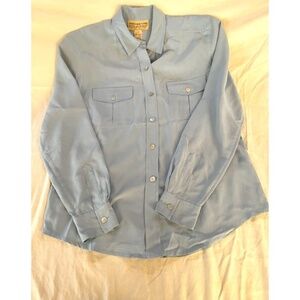 Jones New York Blue Silk Blouse Size 8